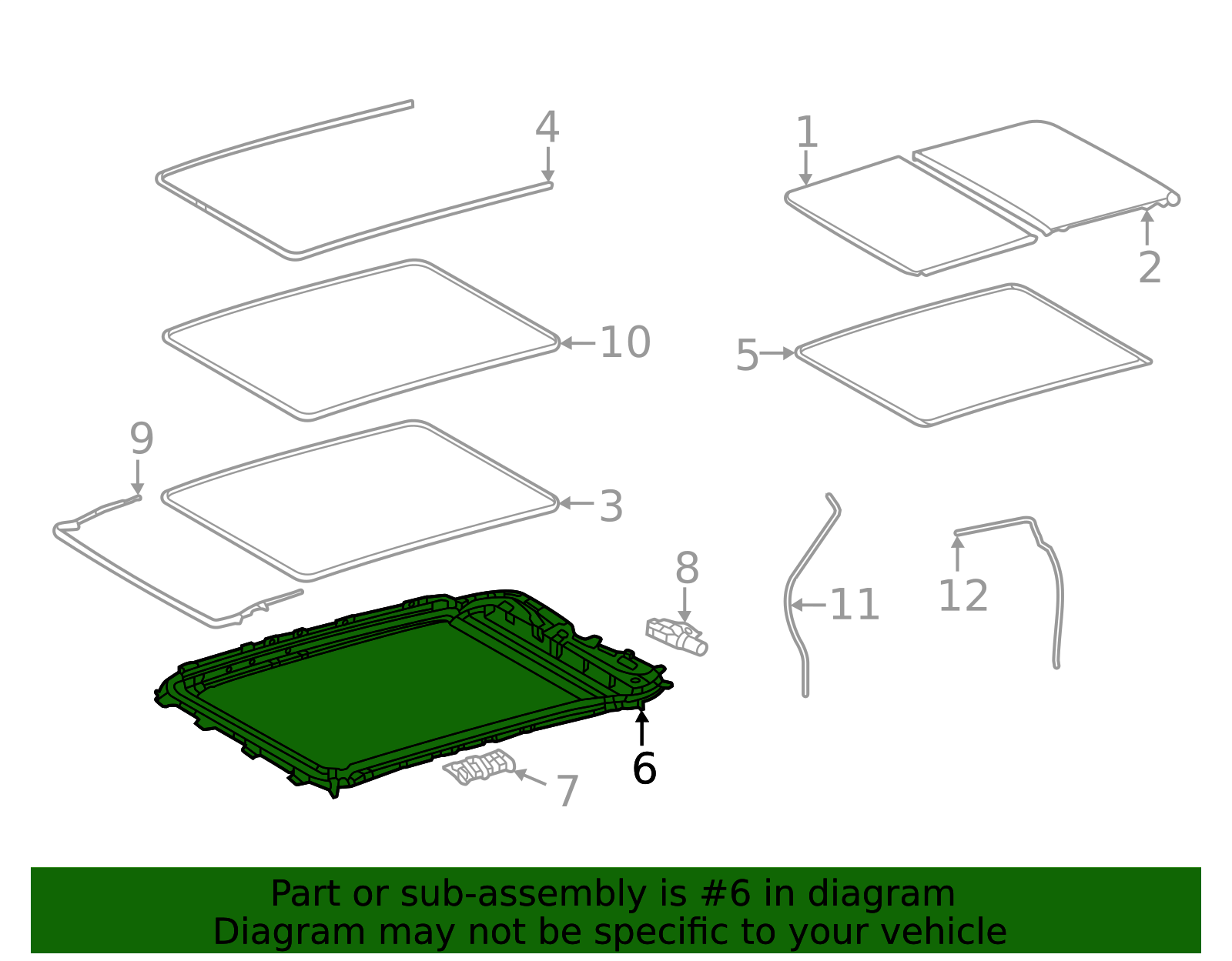 Genuine Official Toyota Sunroof Frame part# 63203-0C052 for 2022