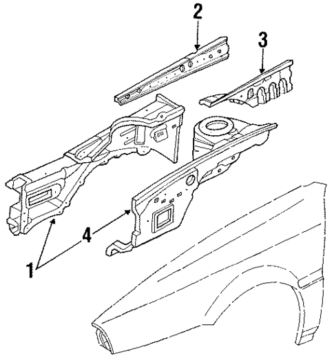 Structural Components & Rails for 1990 Ford Probe #0