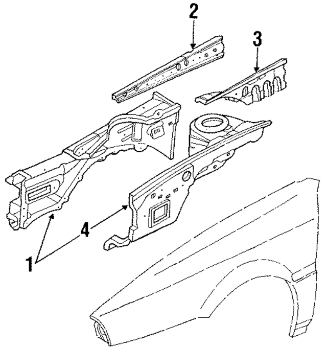 E92Z16054A - Body: Apron Panel for Ford: Probe Image