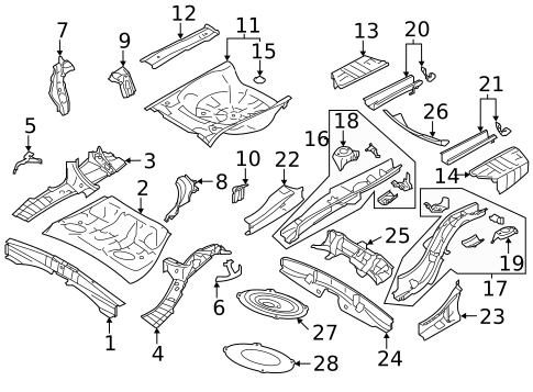 Rear Floor & Rails for 2024 Subaru Legacy #0