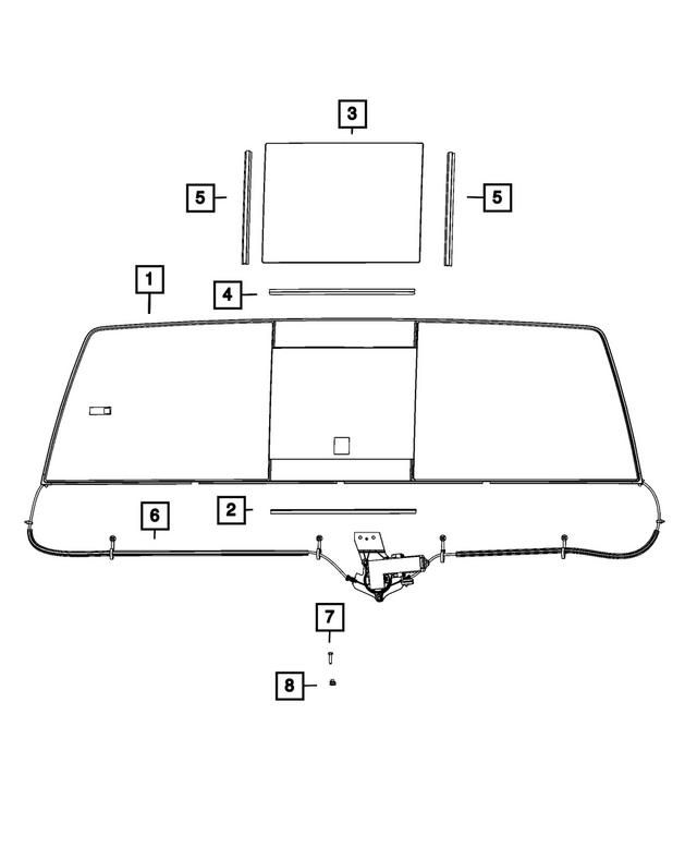 68502282AA - Glass: Backlite Glass for Mopar Image