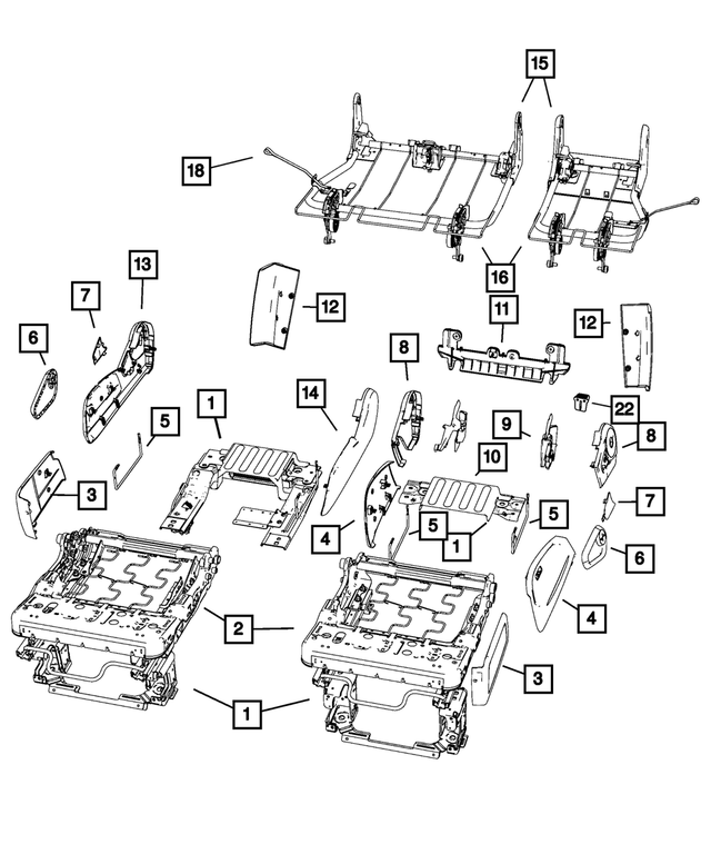 « 5175920AA – Interior Trim : Coussin De Siège Arrière Cadre pour Mopar Image »