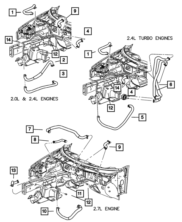 4596713AE - Air Conditioning &amp; Heater: Heater Supply Hose for Mopar Image