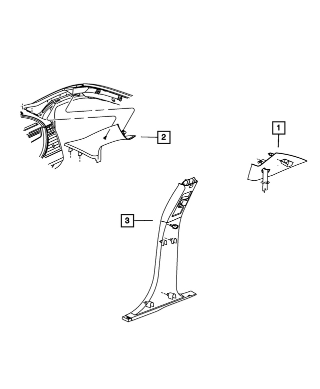 XR15DW1AF - Interior Trim: C Pillar Molding, Left for Mopar Image