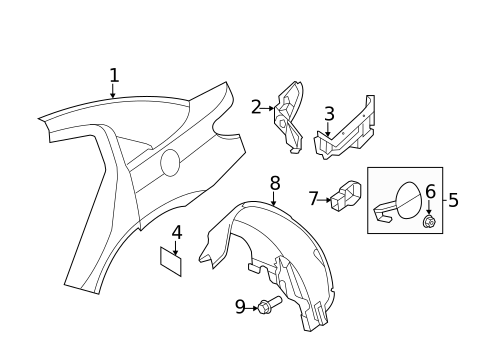 Quarter Panel & Components for 2010 Chrysler Sebring #0