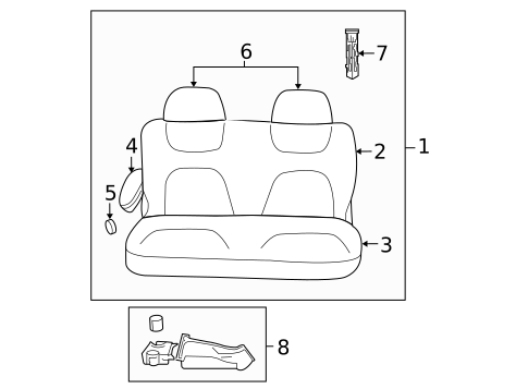 Rear Seat Components for 2006 Dodge Grand Caravan #3