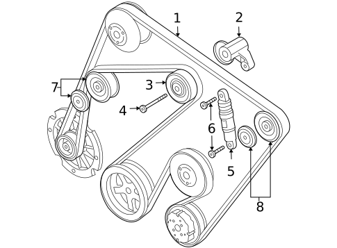 Accessory Drive Belt System Components for 2005 Porsche Cayenne #0