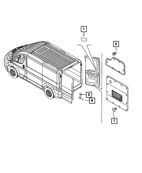 Door Trim Panels - Front and Rear for 2022 Ram ProMaster 2500 #1