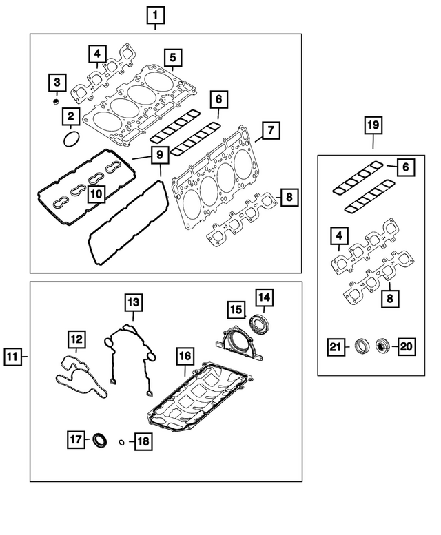 68532010AB - Engine: Engine Gasket Kit for Mopar Image image