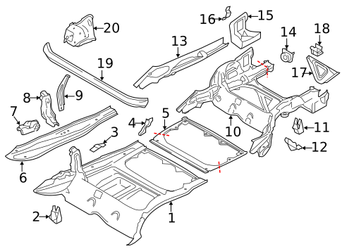Rear Floor & Rails for 2013 BMW X1 #0