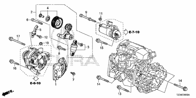 Alternator Bracket  - Tensioner (1) for 2017 Acura TLX #0