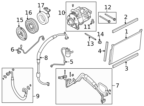 A/C Condenser & Evaporator for 2009 Ford Taurus X #0