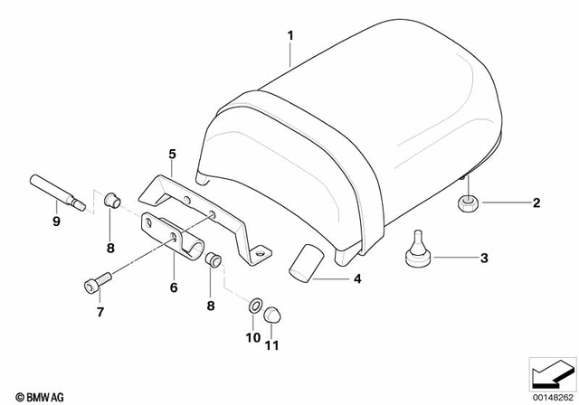 52531230319 - Seats and Seat Bench: Rubber Support - D=18mm for BMW-Motorrad Image
