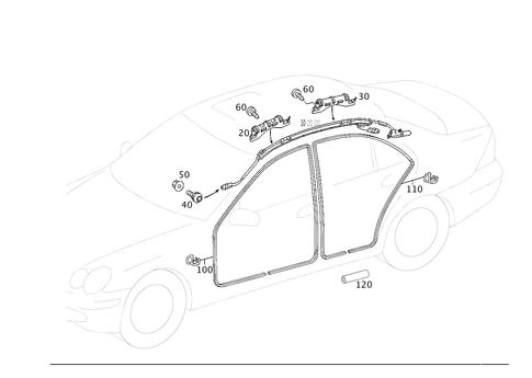 Head Protection Curtain, Door Edge Guard Sections for 2006 Mercedes-Benz C230 #0