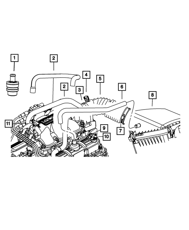 « 4648973AD – Engine 3.8L Six Cylinder : Pcv Soupape pour Mopar Image »