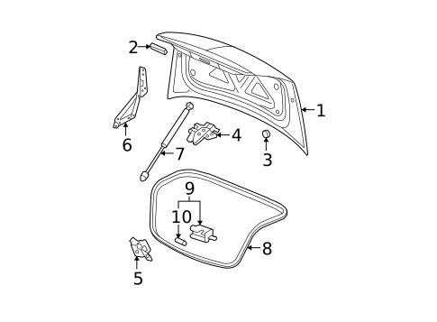 Trunk for 2010 Chevrolet Malibu #0