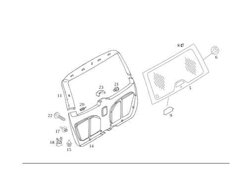 Rear Panel Door Attachment Parts, Rear Panel Door Window for 2003 Mercedes-Benz ML320 #1
