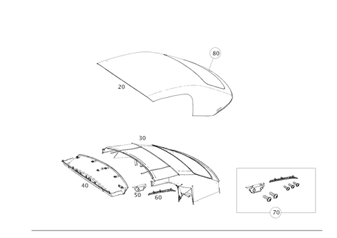 Folding Top Lining for 2019 Mercedes-Benz AMG GT C #0