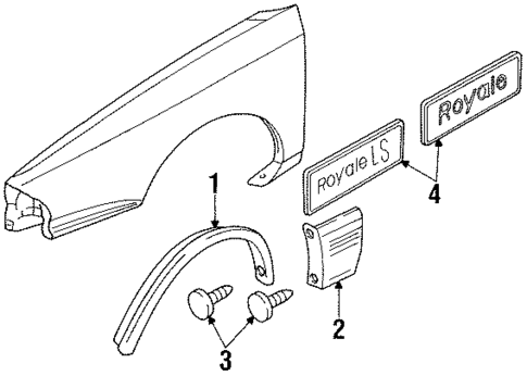Exterior Trim - Fender for 1997 Oldsmobile Regency #0