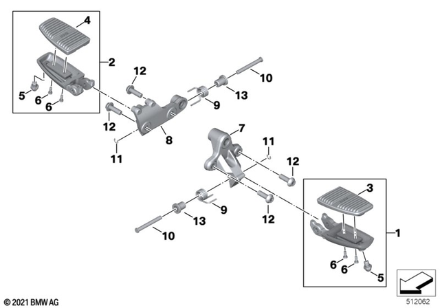 46711599109 - Frame and Mounting Parts: Footrest, Left -  for BMW-Motorrad Image
