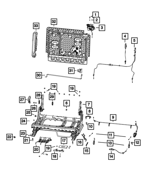 Rear Seats - Second Row Adjusters, Recliners, Shields and Risers for 2021 Jeep Grand Cherokee L #3