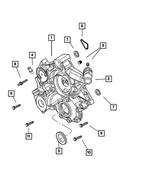 53021231AD - Engine 3.7L Six Cylinder: Chain Case Cover for Chrysler: Aspen | Dodge: Dakota, Durango, Nitro, Ram 1500, Ram 2500, Ram 3500 | Jeep: Commander, Grand Cherokee, Liberty | Ram: 1500, Dakota Image