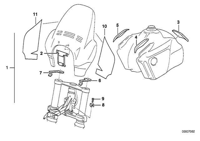 31422315514 - : Turn Indicator Holder, Right - P/D for BMW-Motorrad Image