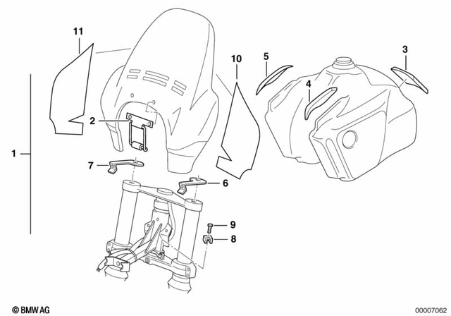 16112307004 - Body Equipment: Retainer -  for BMW-Motorrad Image