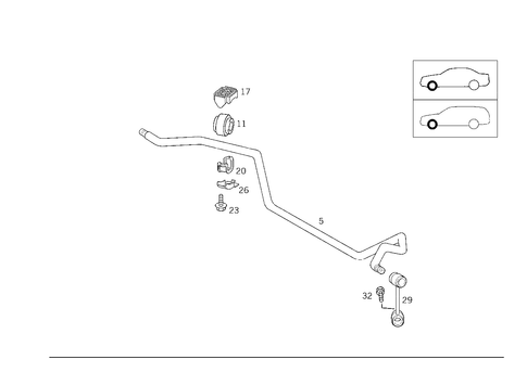 Torsion Bar, Front for 1999 Mercedes-Benz E430 #0