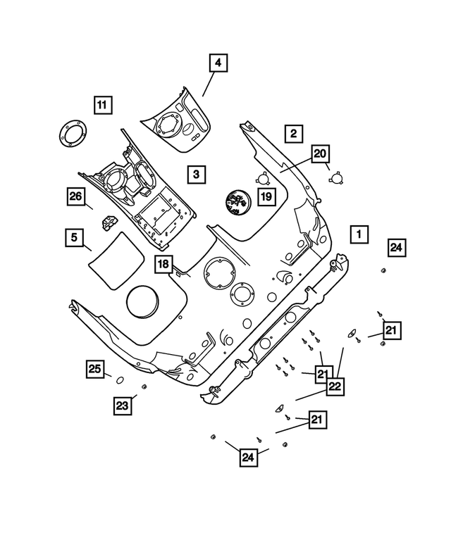 TS04DX9AB - Instrument Panel and Radios and Consoles: Bulkhead Trim Panel for Mopar Image