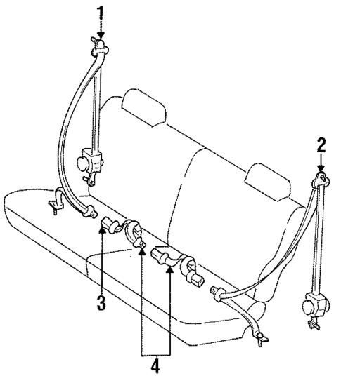 Rear Seat Belts for 1996 Lexus LX450 #0