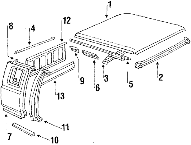 F1TZ1850202A - Body: Roof Panel for Ford Image