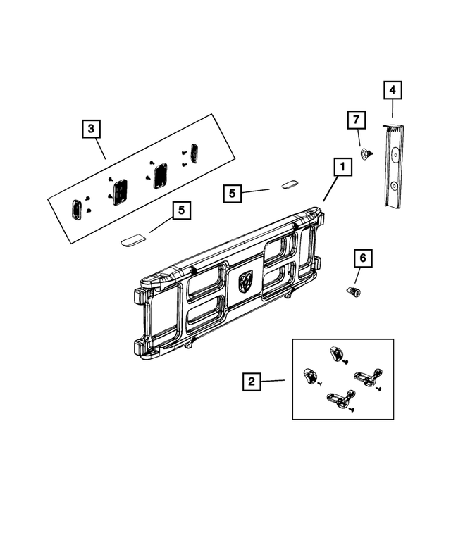 68061347AA - Body Sheet Metal Except Doors: Truck Bed Divider Grip Lock Kit for Mopar Image image
