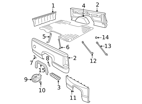 Front & Side Panels for 1996 GMC C2500 Pickup #1