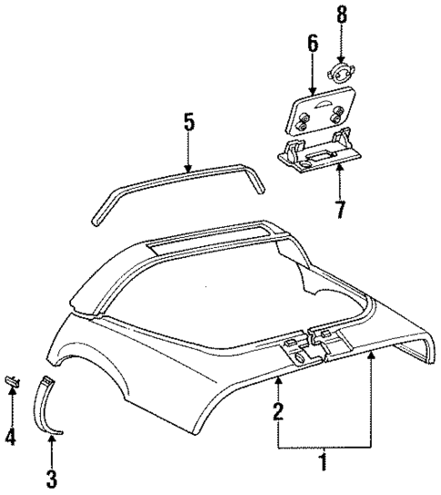 Rear Upper Body for 1992 Chevrolet Corvette #0