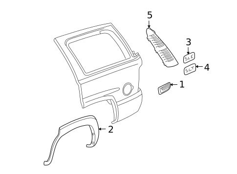 Exterior Trim - Quarter Panel for 2002 GMC Yukon #0