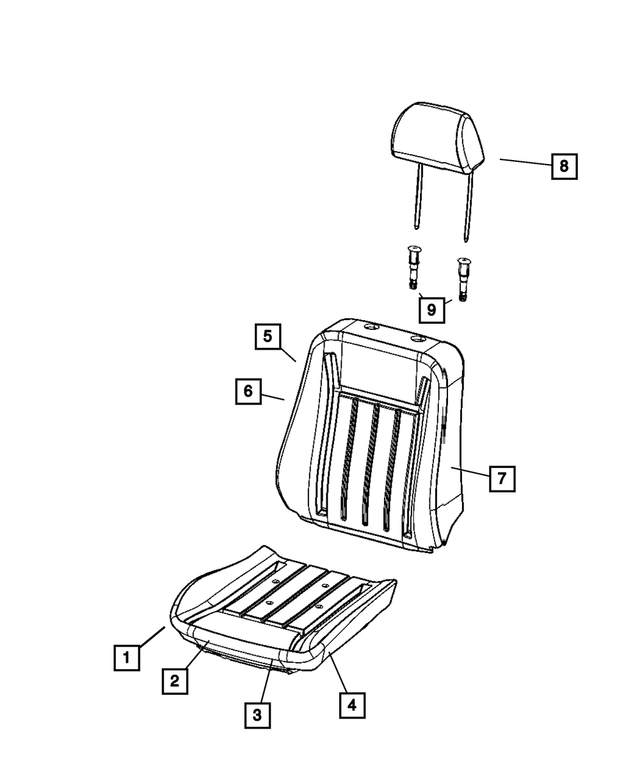 5139663AA - Interior Trim: Front Seat Cushion Pad, Right &amp; Left for Mopar Image