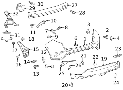 Bumper & Components - Rear for 2020 Toyota C-HR #0