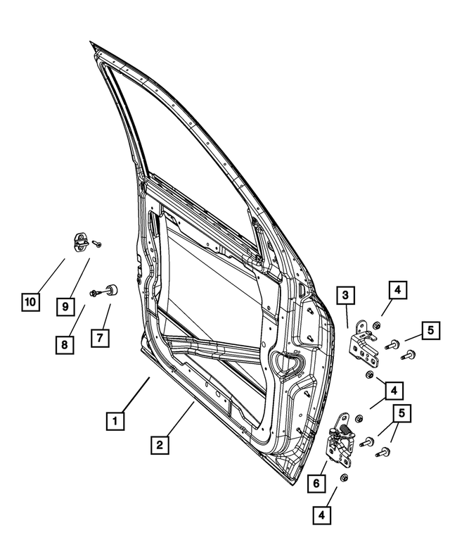 55277477AC - Doors, Door Mirrors and Related Parts: Front Door Outer Repair Panel, Left for Mopar Image
