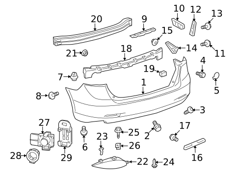 Bumper & Components - Rear for 2015 Toyota Venza #0