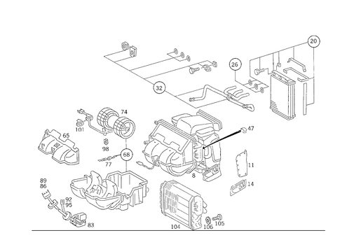 Heater Case with Blower for 1988 Mercedes-Benz 300CE #2