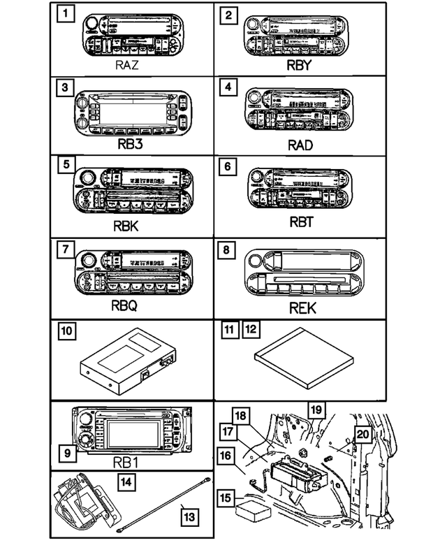 5091609AD - Instrument Panel and Radios and Consoles: Am/fm/cassette With Cd Radio for Mopar Image
