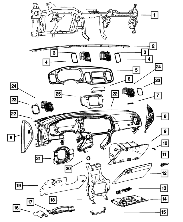 7JR52AAAAA - Interior Trim: Instrument Cluster Bezel for Mopar Image image