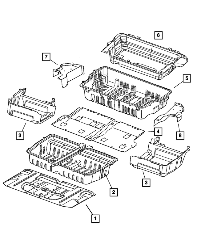 5109072AK - Body Sheet Metal Except Doors: Rear Floor Pan Panel for Mopar Image