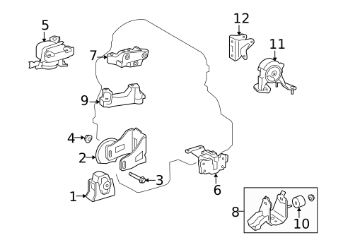 Engine & Trans Mounting for 2010 Scion xB #0