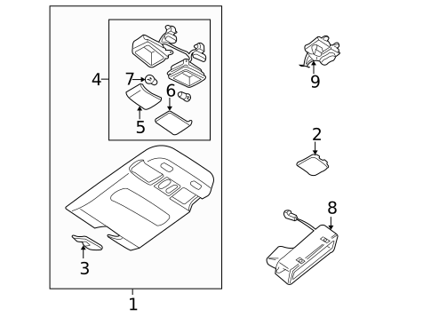 Overhead Console for 2000 Nissan Pathfinder #0