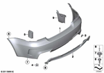 51128053878 - : Bumper Trim Panel, Primed, Rear for BMW Image