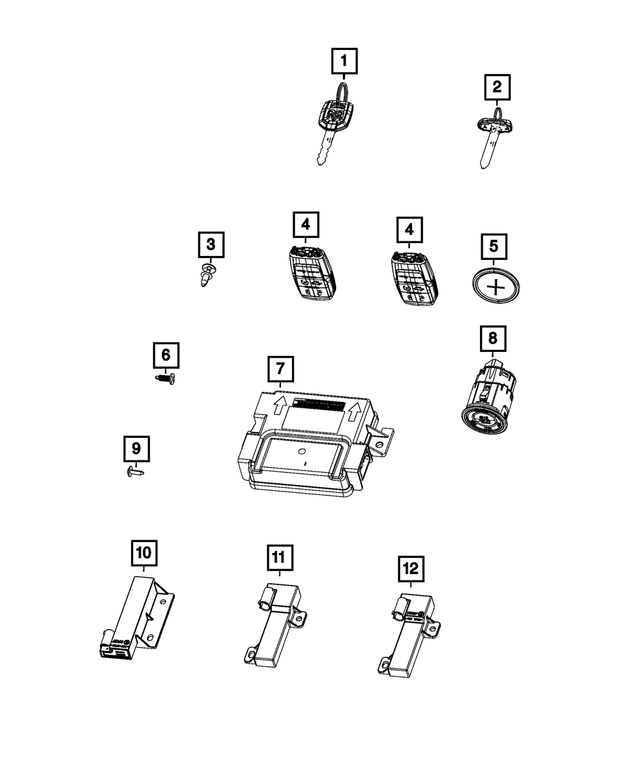 68547365AB - Electrical: Integrated Key Fob Transmitter for Mopar Image