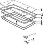 20167238 - Body: Glass for Buick: Skyhawk | Cadillac: Cimarron | Chevrolet: Cavalier | Oldsmobile: Firenza | Pontiac: J2000 Sunbird, Sunbird Image
