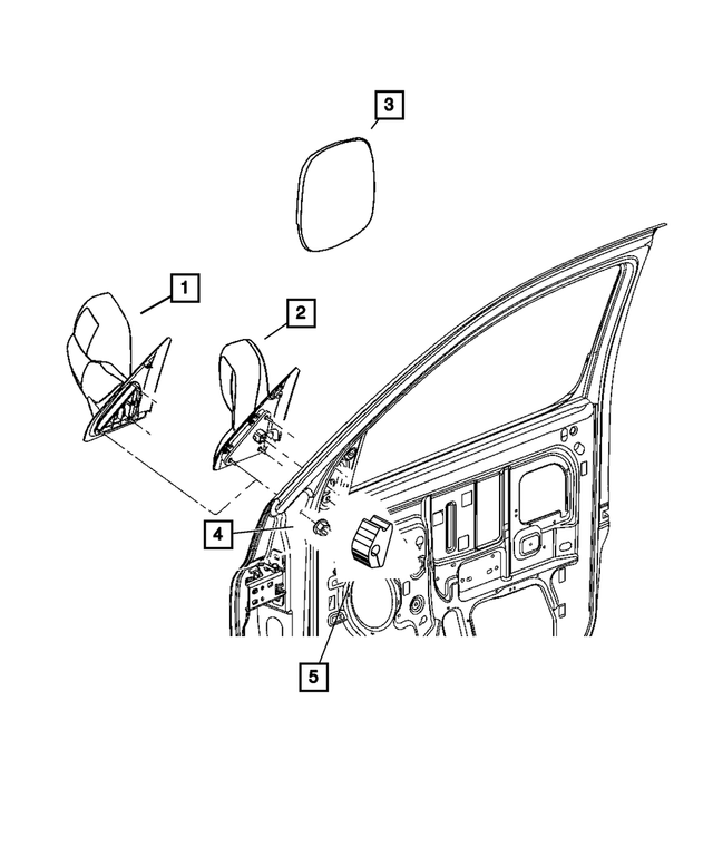 68003025AA - Doors, Door Mirrors and Related Parts: Mirror Replacement Glass, Left for Mopar Image image